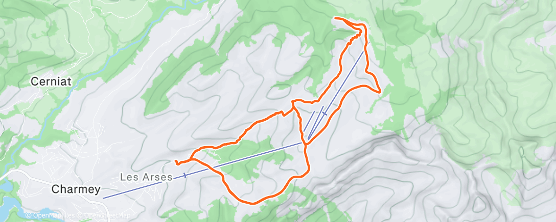 Map of the activity, Skimo