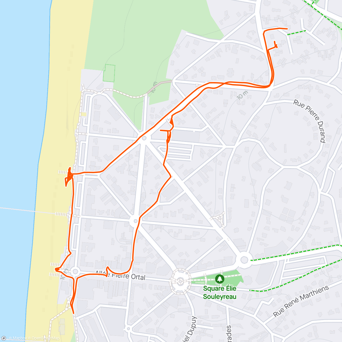 Mapa de la actividad (Marche le matin avec petit café sur la plage)