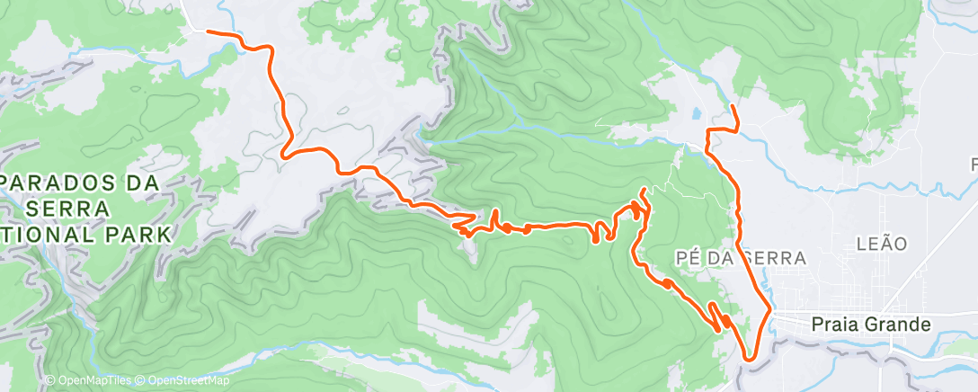 Map of the activity, Subida Serra do Faxinal