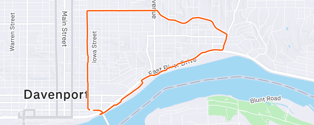 Map of the activity, Afternoon Run