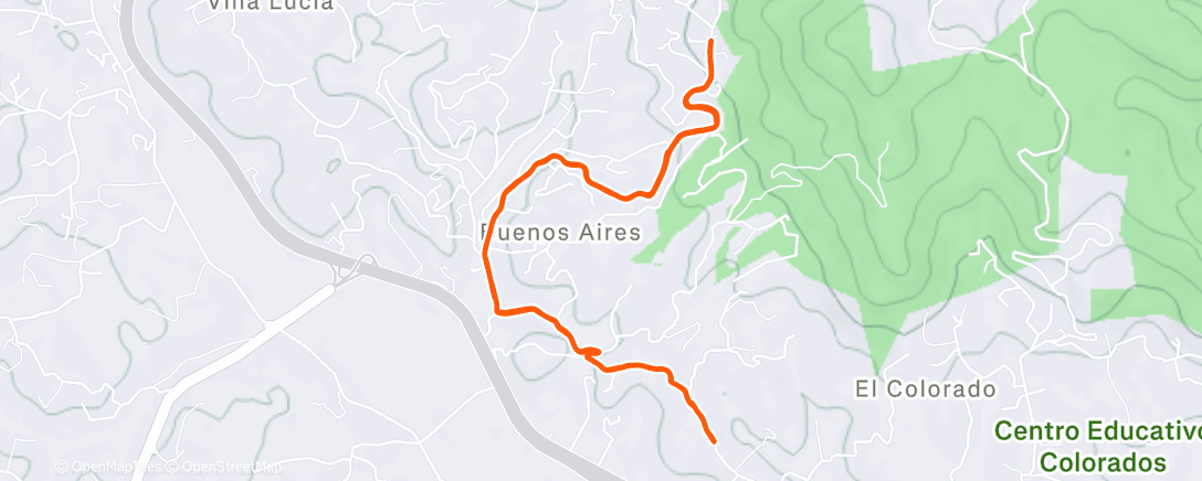 Map of the activity, Carrera de mañana
