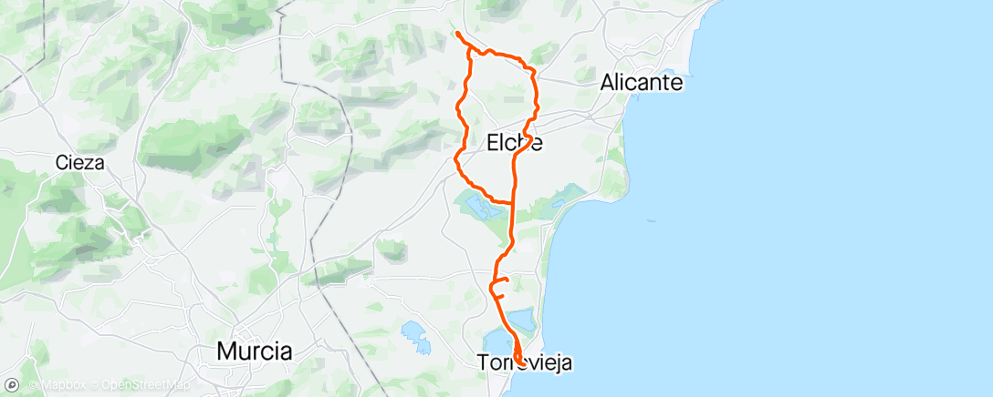 Map of the activity, Morning Ride, Team Adare 🇮🇪☘️ to Novelda