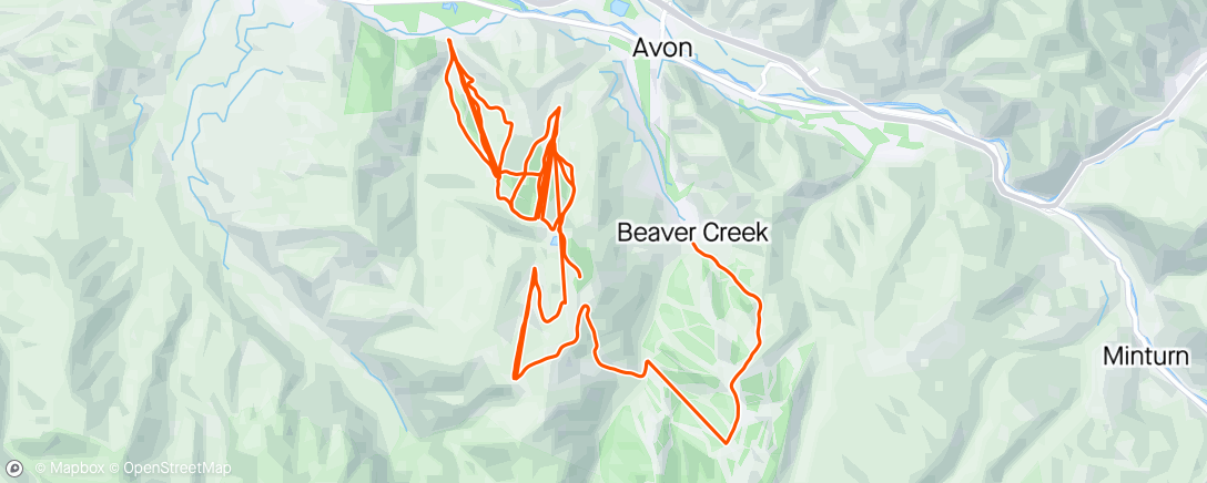 Map of the activity, Colorado Family Ski Trip, Day 6, Beaver Creek (last day of our trip)
