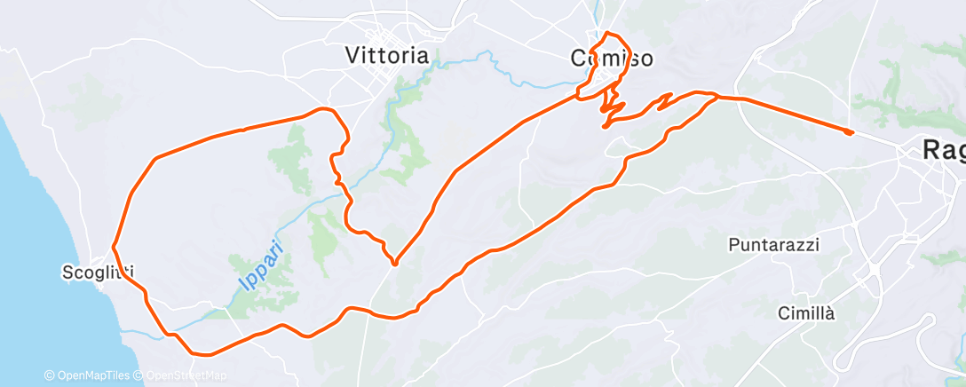 Map of the activity, Pedalata mattutina