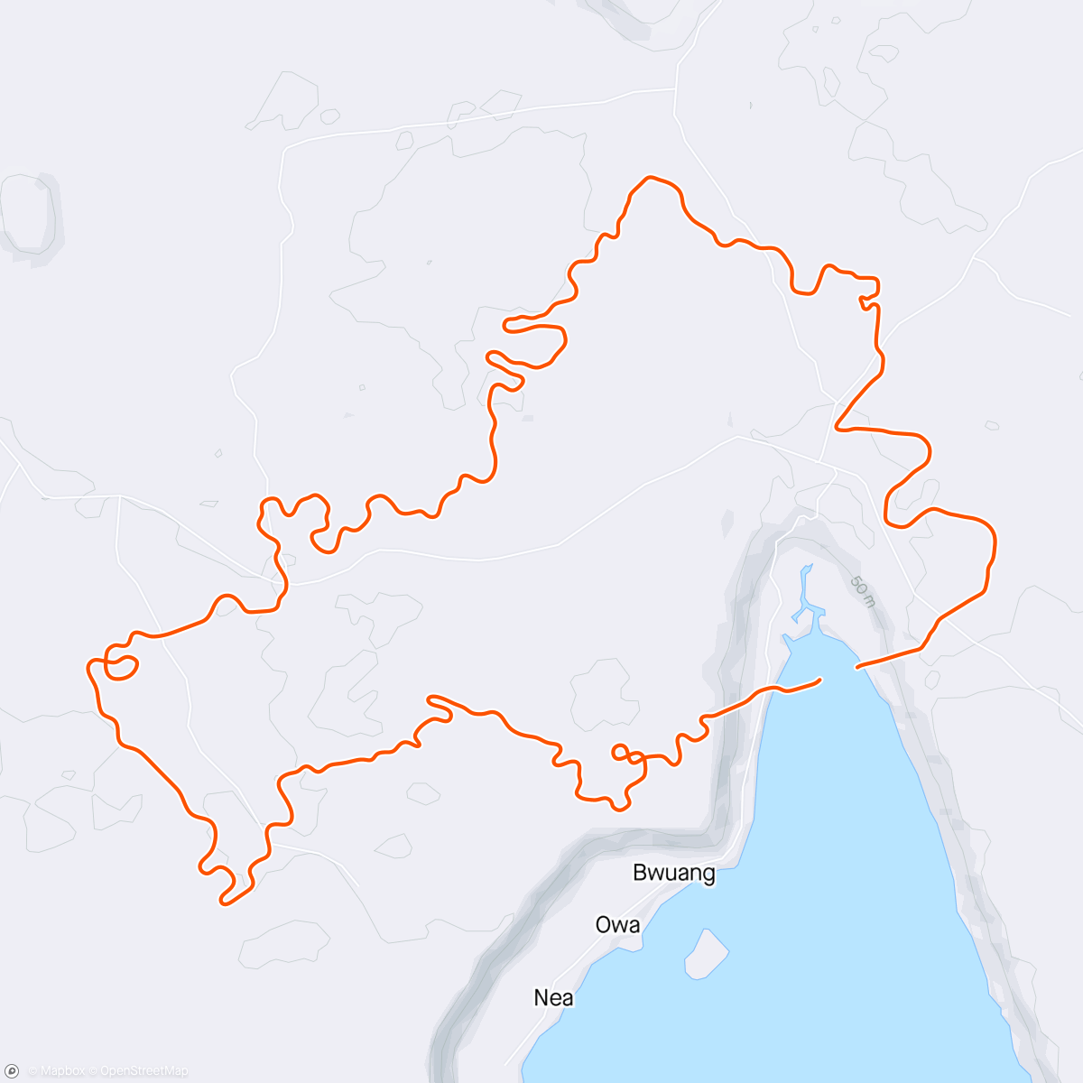 Map of the activity, Zwift - Long Tempo in Makuri Islands