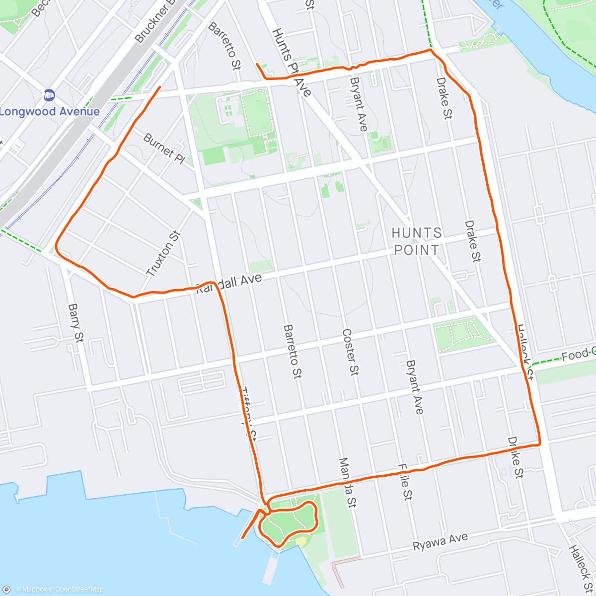 Map of the activity, Mile Style Wednesday