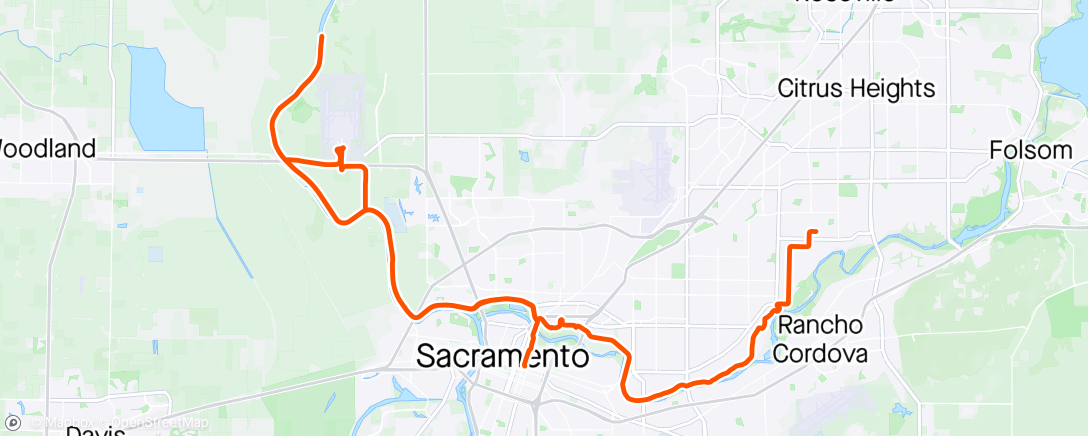 Map of the activity, Speedy river ride