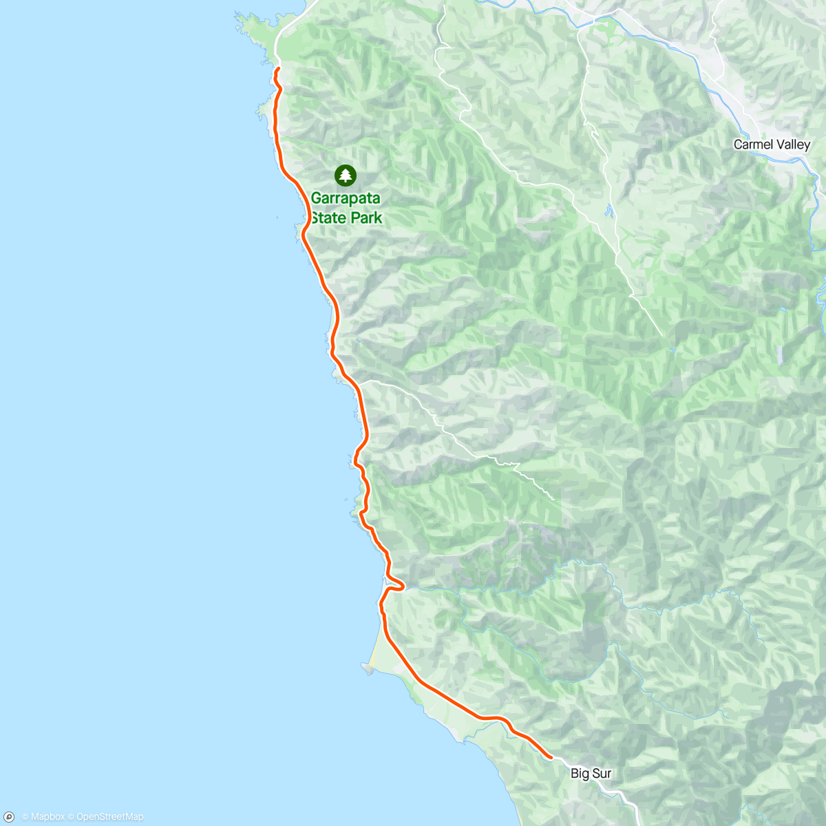 Mapa da atividade, ROUVY - Pacific Coast Highway No2. | California | USA