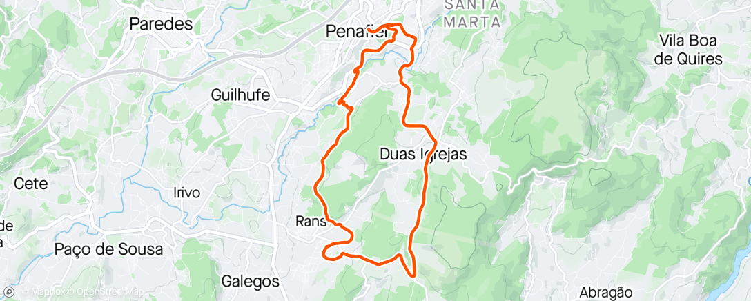 Map of the activity, Volta de bicicleta de montanha elétrica ao entardecer