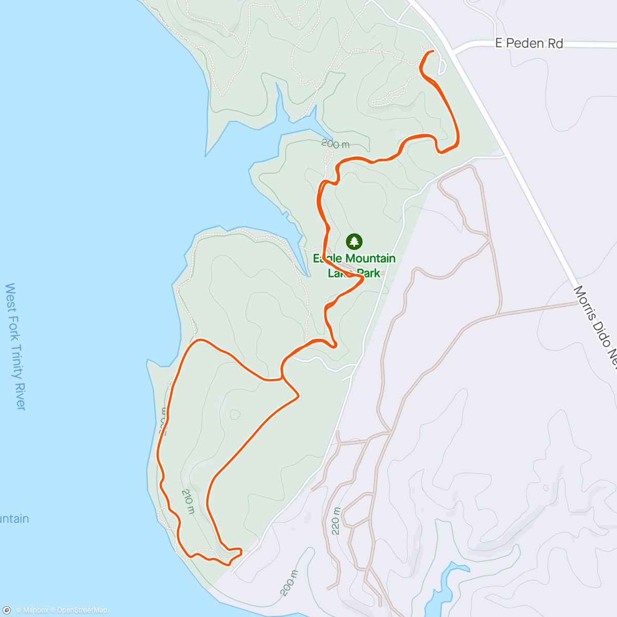 Map of the activity, Westside Thursday Trail Meet