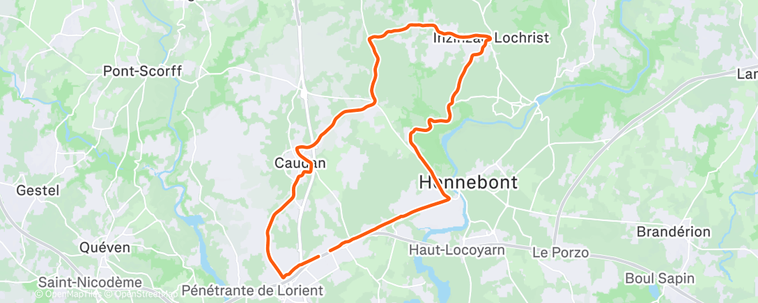 Map of the activity, Pre race spin Le Tour de France femmes 25’