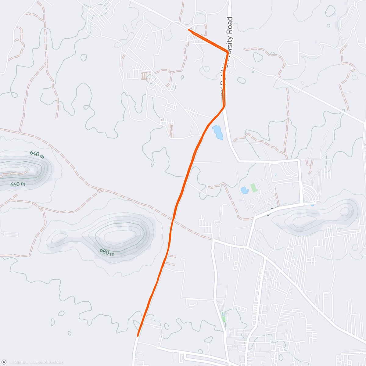 Map of the activity, Easy miles