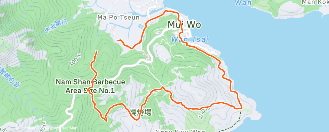 Map of the activity, Afternoon Hike