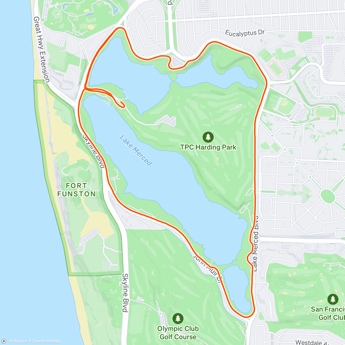 Map of the activity, Tuesday Morning Run