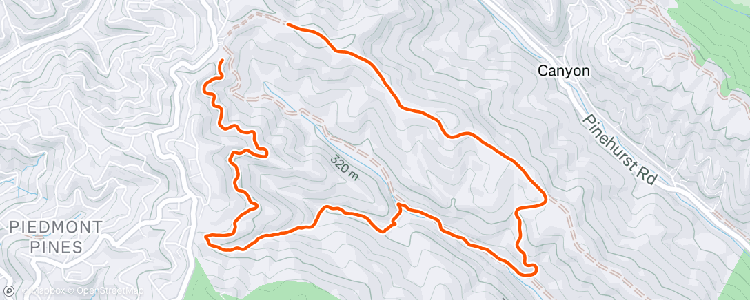 Map of the activity, Afternoon Trail Run