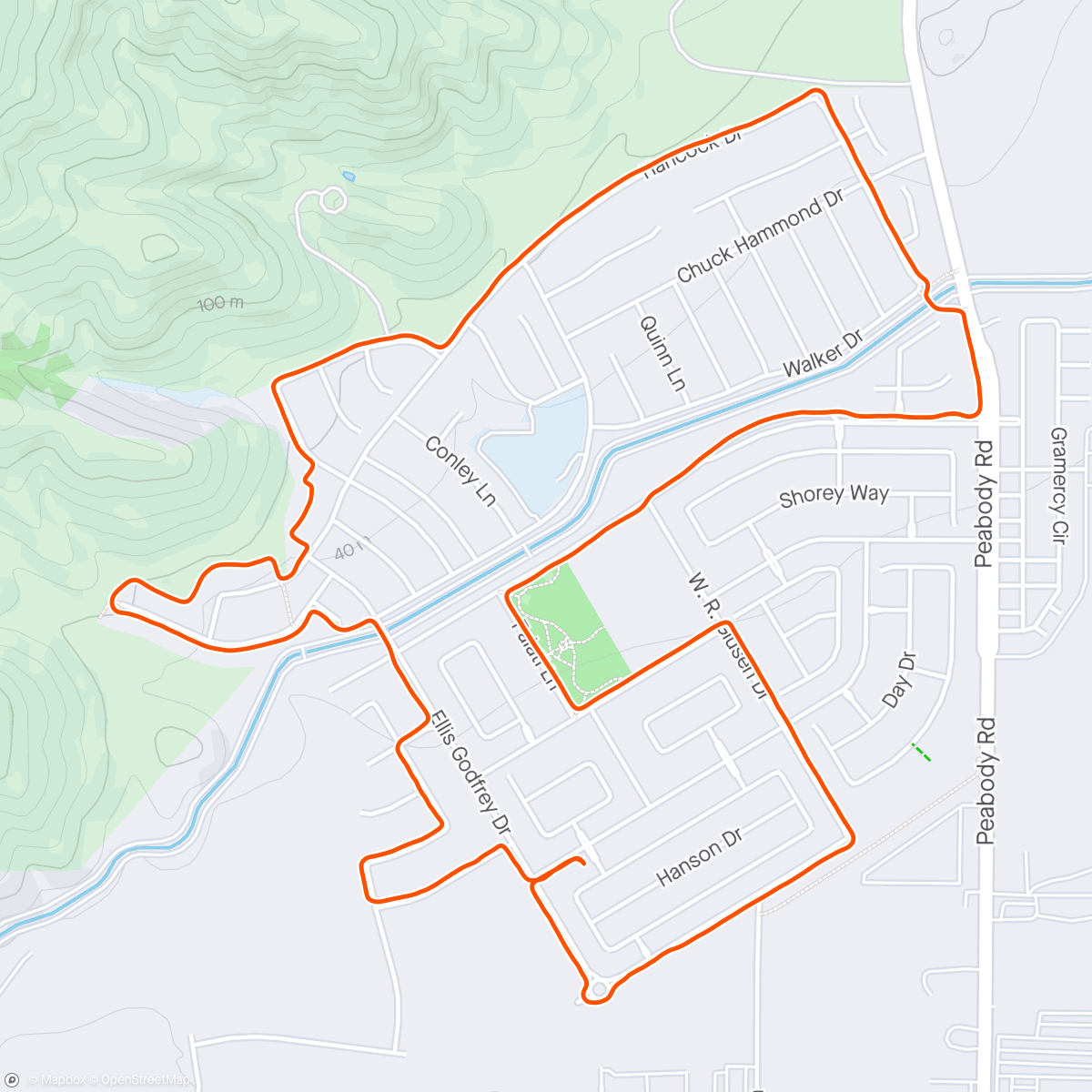 Map of the activity, Neighborhood Walk/Run
