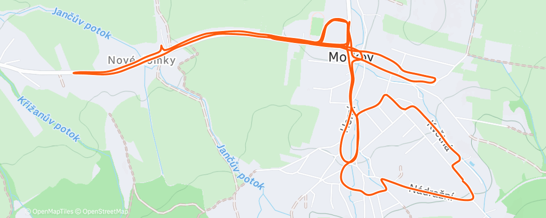 Map of the activity, Evening Run