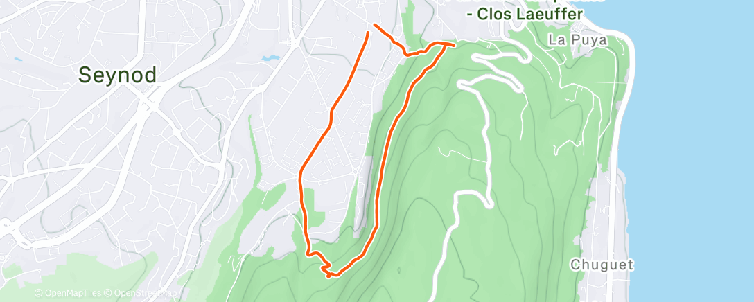 Map of the activity, Trail dans l'après-midi
