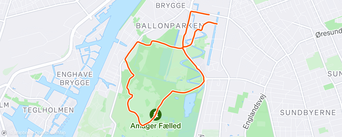 Map of the activity, Afternoon Run
