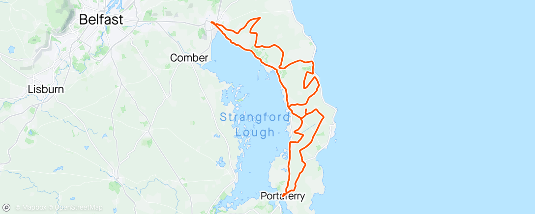 Map of the activity, Ards Sunday b solo sixty turned out nice