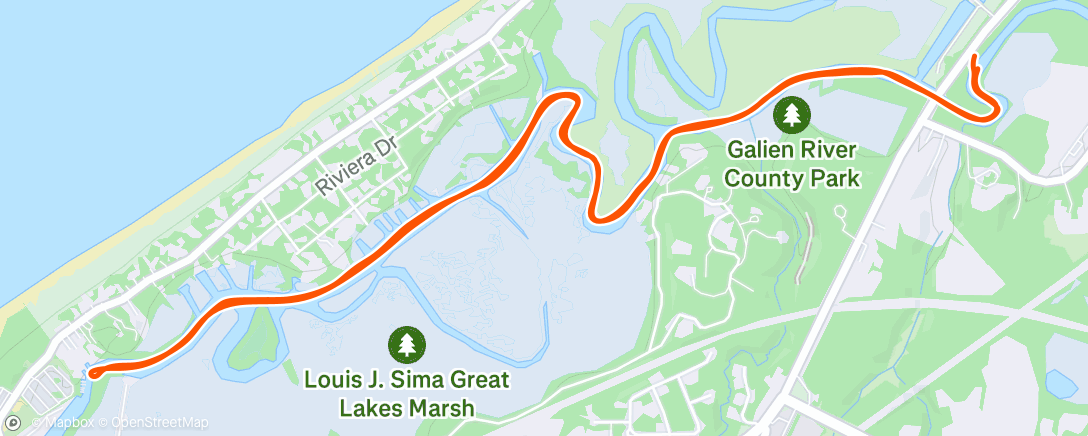 Map of the activity, Evening Stand Up Paddling