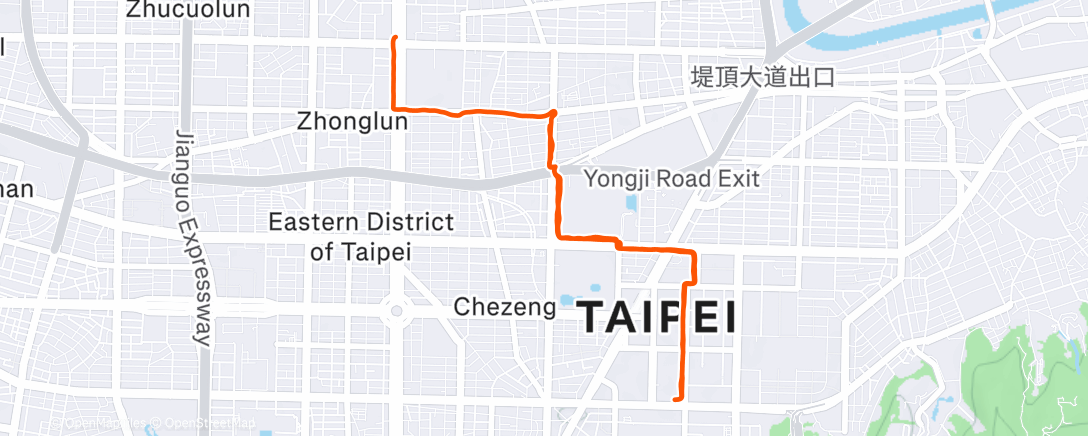 Map of the activity, 晨间跑步