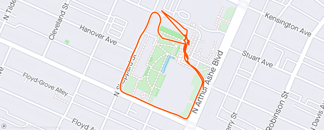 Map of the activity, NP - last run for probably a month