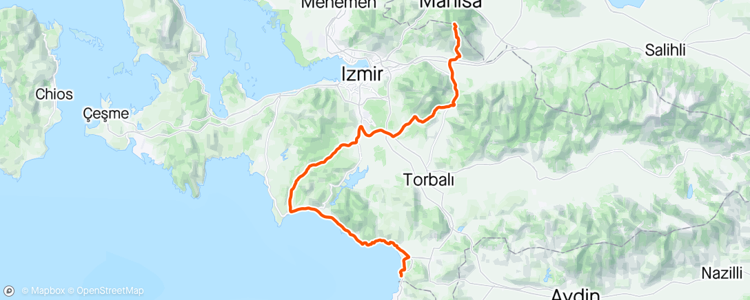 Karte der Aktivität „Tour of Turkey 6 Kusadasi - Spil Dagi: 14th”
