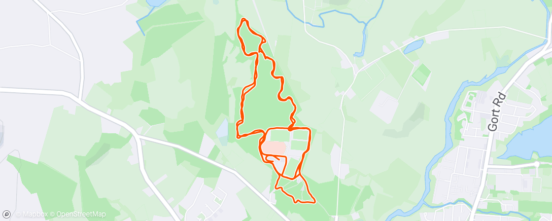 Map of the activity, First run in a week. Ouch!