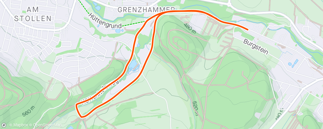 Map of the activity, Her 5km