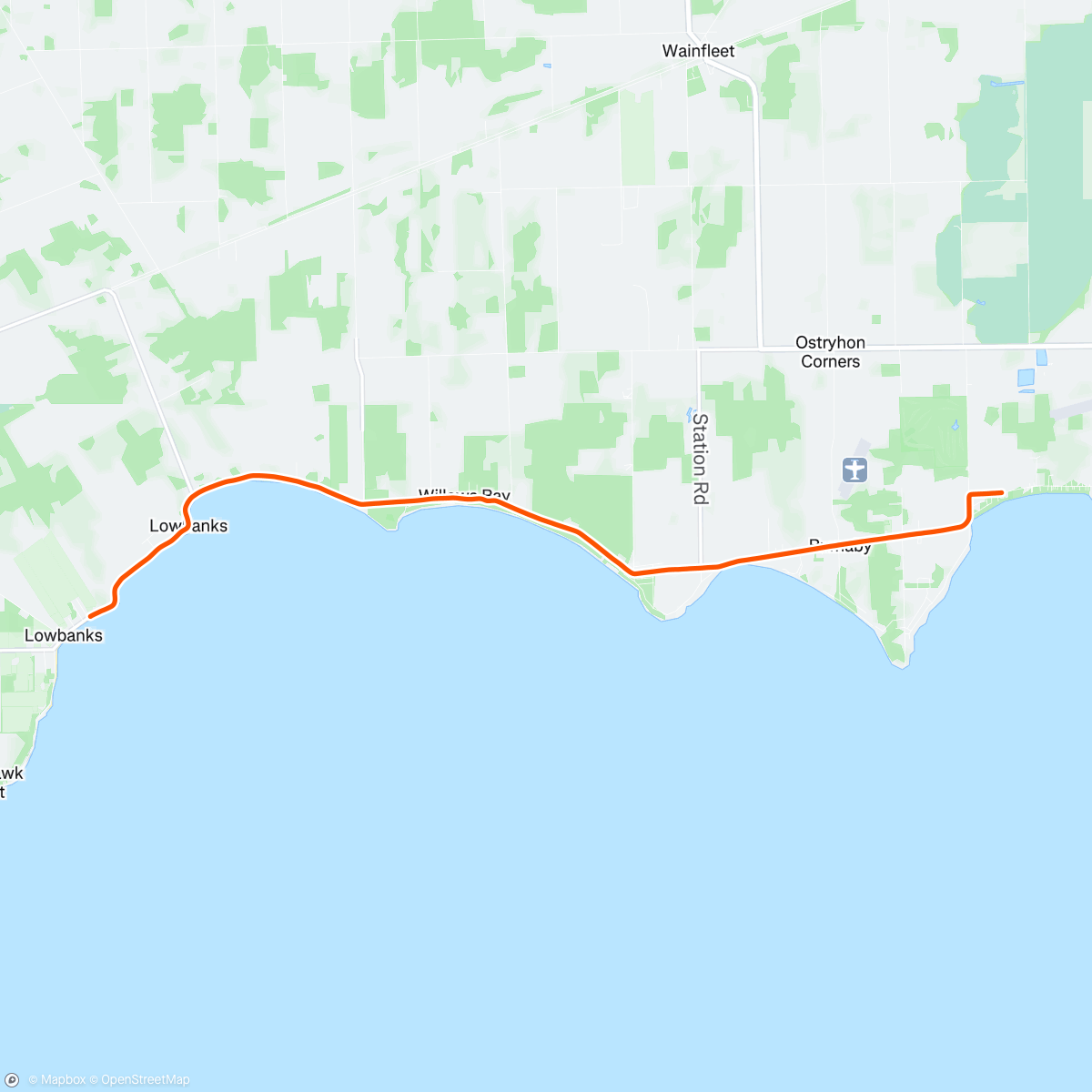 Map of the activity, Ride with Rick. (It was actually 48kms but I forgot my computer.)