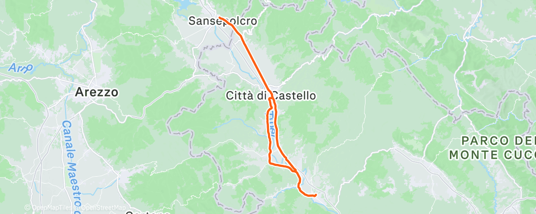 Map of the activity, Lunch Ride