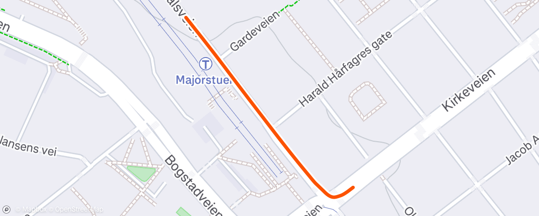 Map of the activity, Afternoon Run