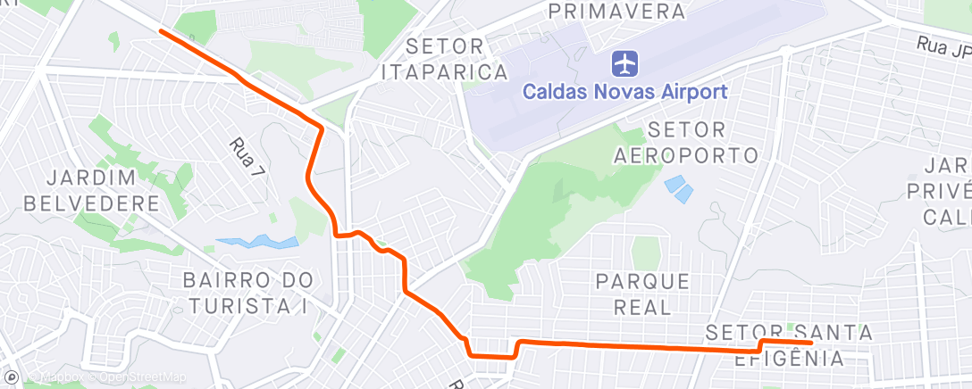 Map of the activity, Girinho de leve por Caldas novas