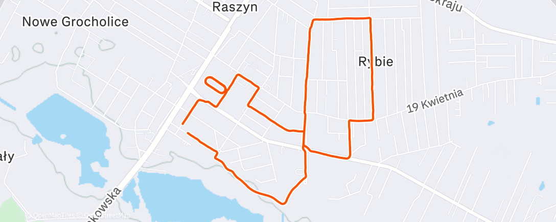Map of the activity, Evening Run