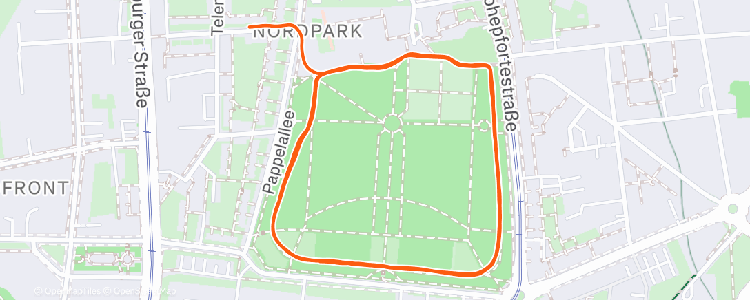 Map of the activity, Lauf am Nachmittag