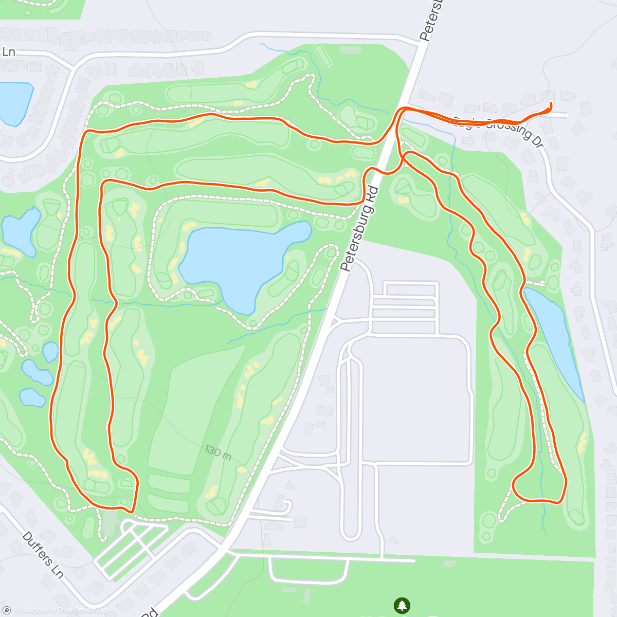 Map of the activity, Sunset jog