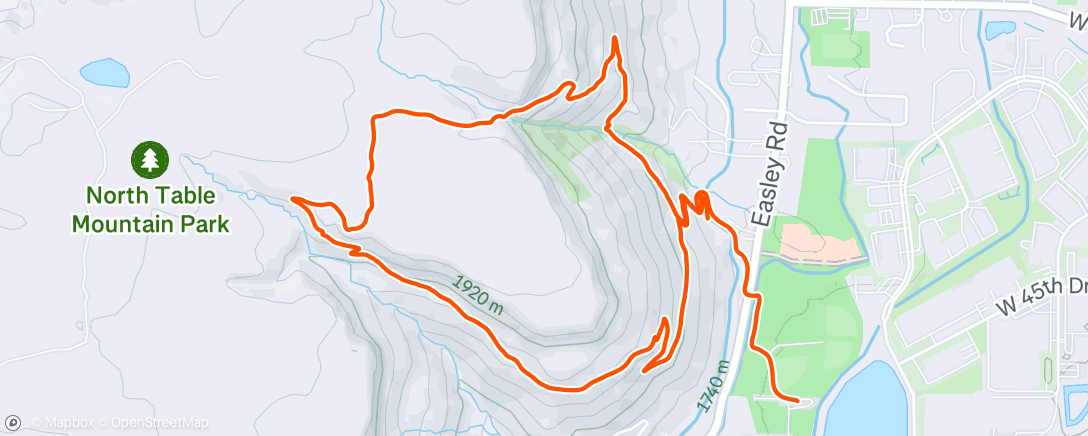 Map of the activity, North Table Hike