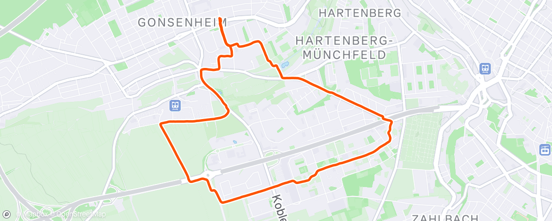 Mapa da atividade, Lauf am Nachmittag