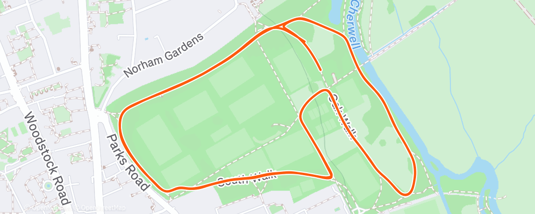 Map of the activity, University parks parkrun take 2