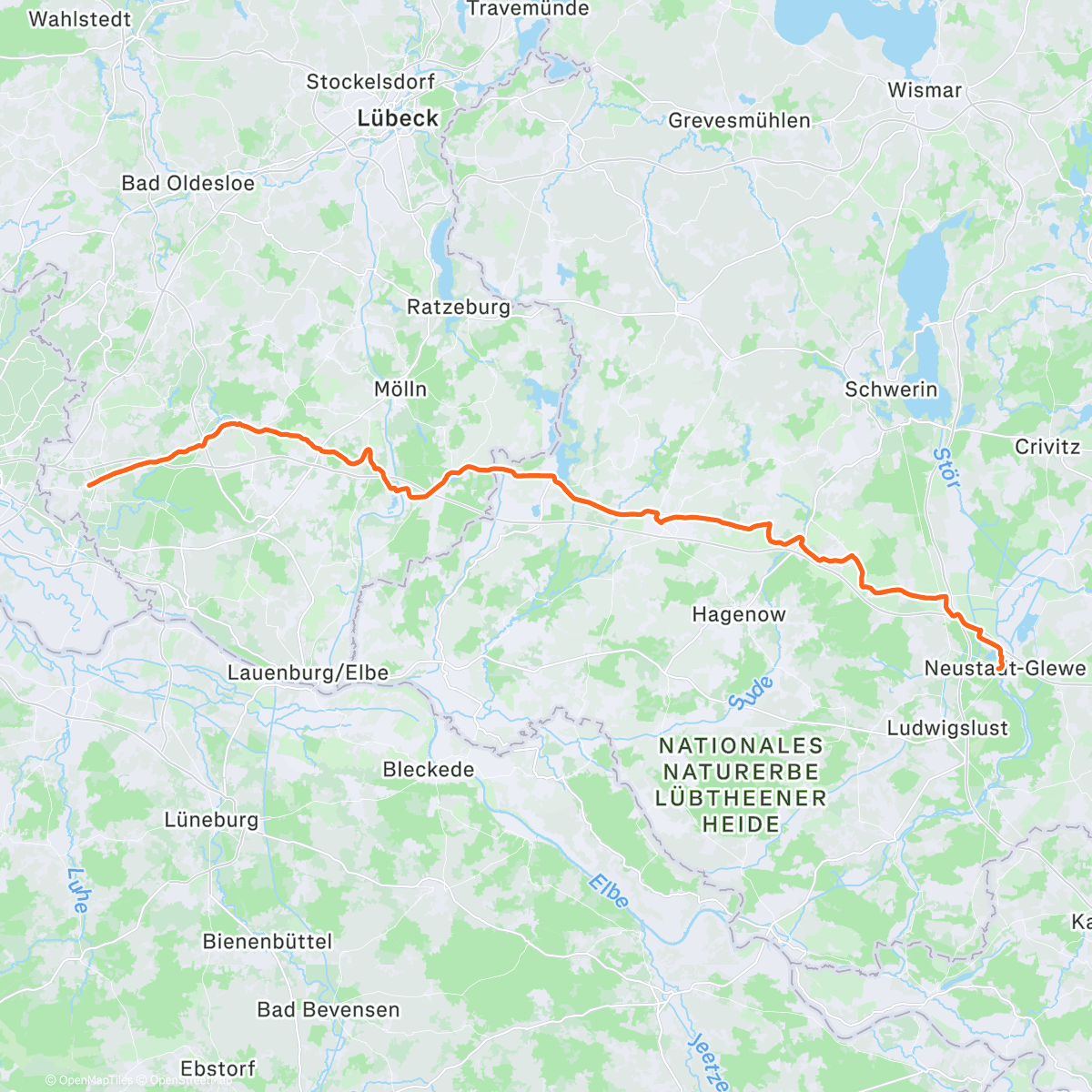 Map of the activity, riding home for fxdmas