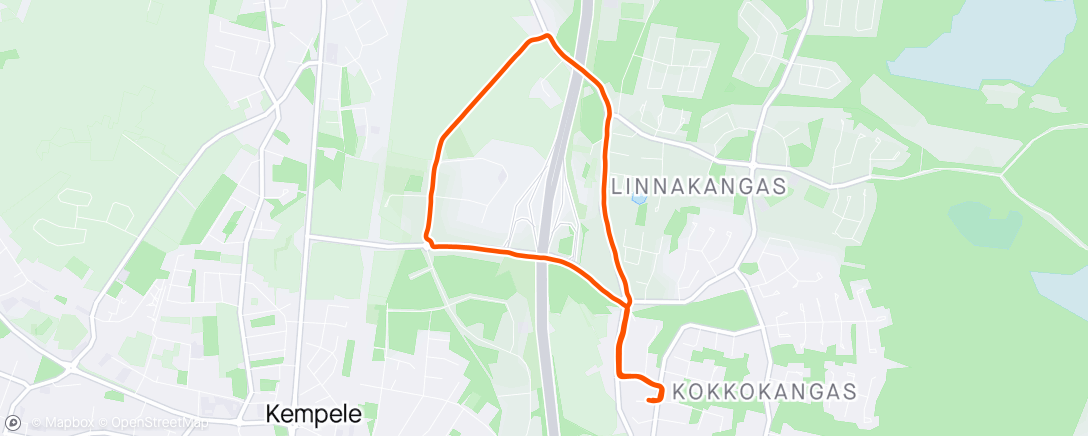 Map of the activity, Evening Run