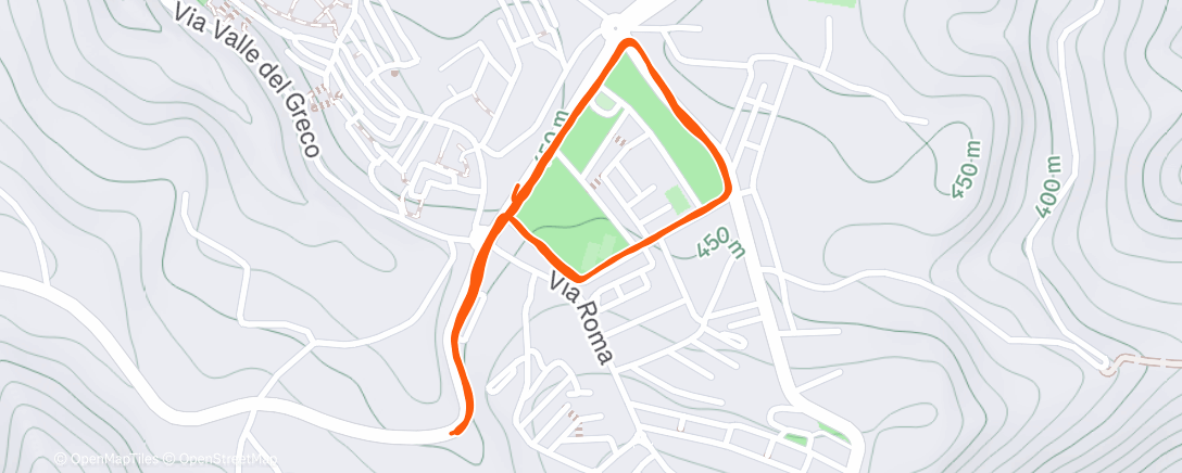 Map of the activity, Corsa pomeridiana