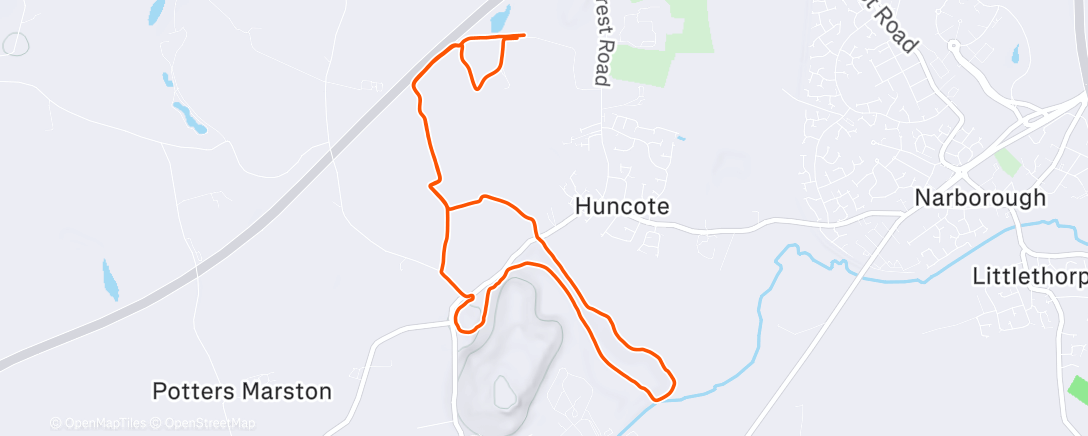Map of the activity, Huncote Hash