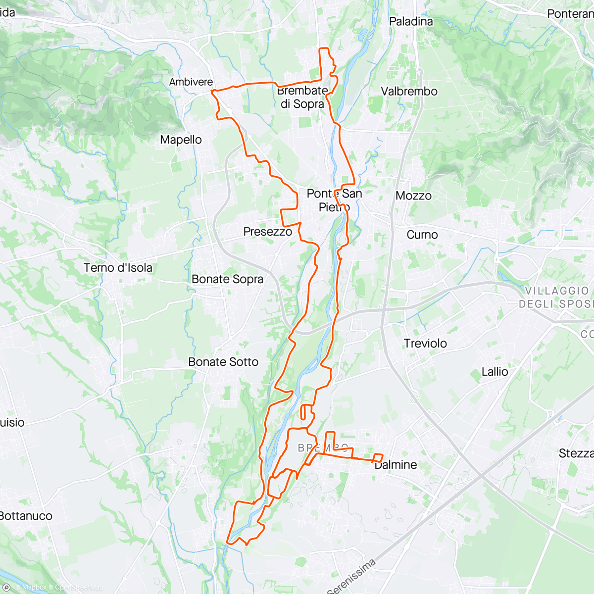 Map of the activity, MTB BREMBO