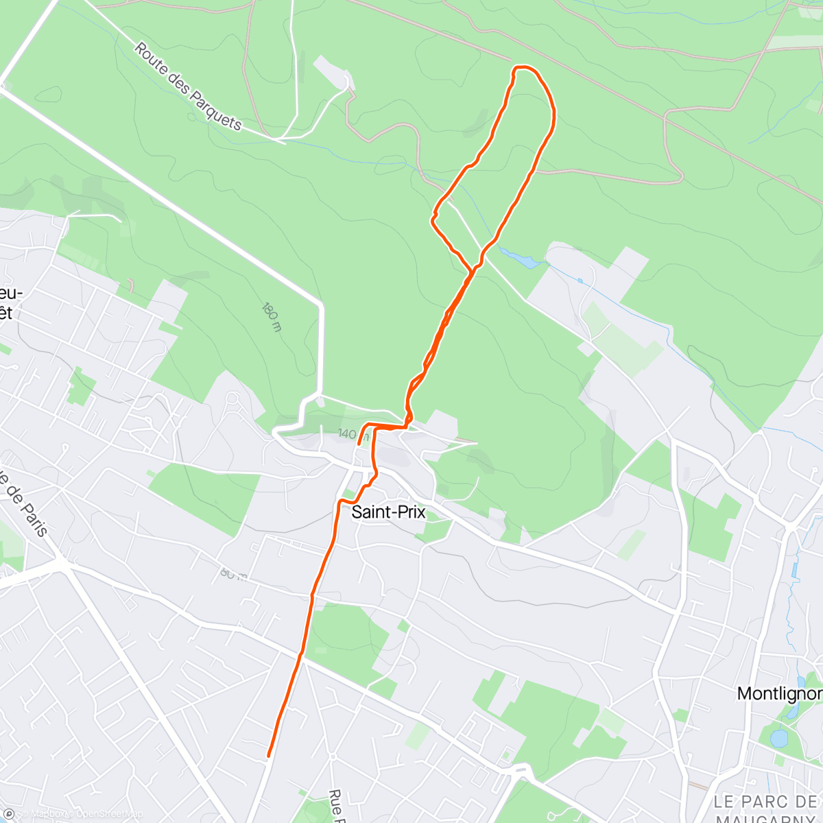 Map of the activity, Marche Nordique