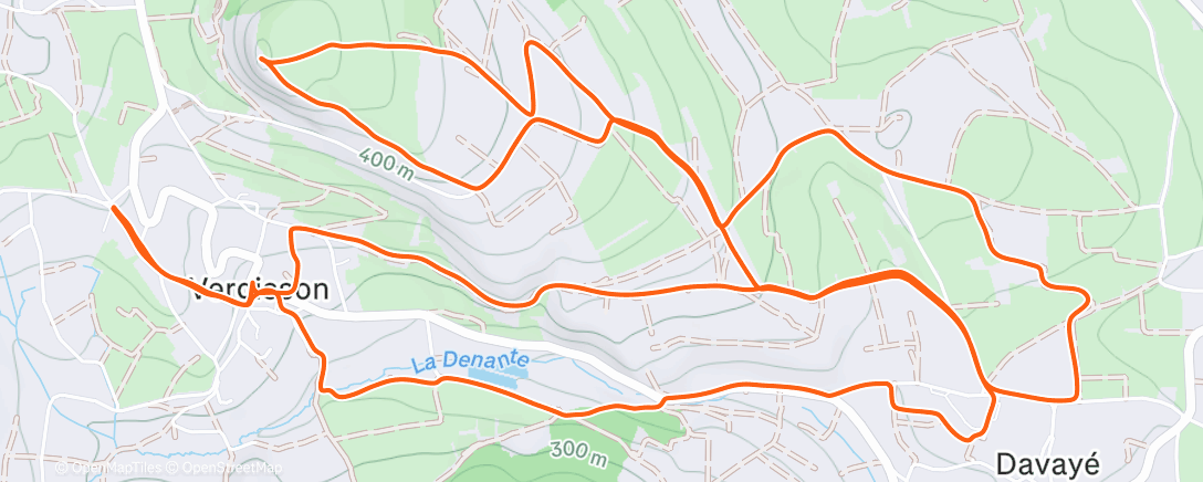 Map of the activity, Lunch Fartlek Trail Run 👑