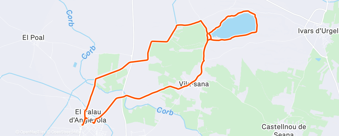 Map of the activity, Bicicleta de montaña matutina