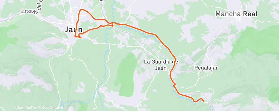 Map of the activity, Bicicleta por la tarde