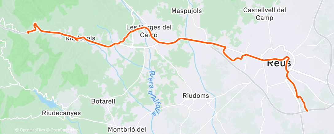 Map of the activity, Morning cycling